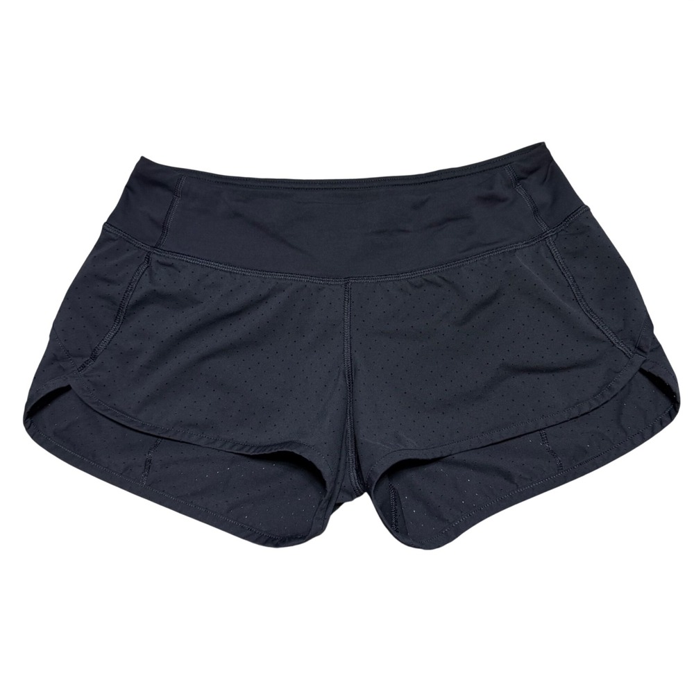 Lululemon Speed Short Perforated Black Women 4 W7AI3S Run Lined